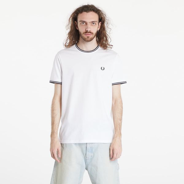 FRED PERRY Тениска FRED PERRY Twin Tipped T-Shirt White M