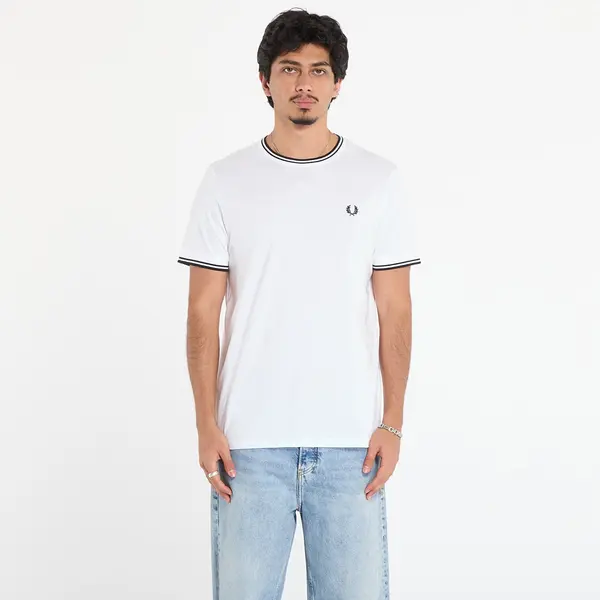FRED PERRY Тениска FRED PERRY Twin Tipped T-Shirt White XL