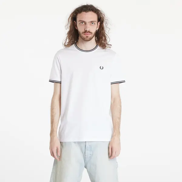 FRED PERRY Тениска FRED PERRY Twin Tipped T-Shirt White XL
