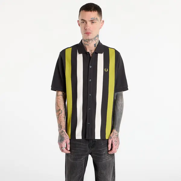 FRED PERRY Тениска FRED PERRY Vertical Stripe Polo Shirt Anchor Grey M