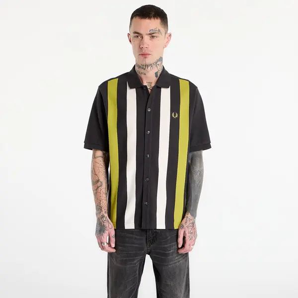 FRED PERRY Тениска FRED PERRY Vertical Stripe Polo Shirt Anchor Grey M