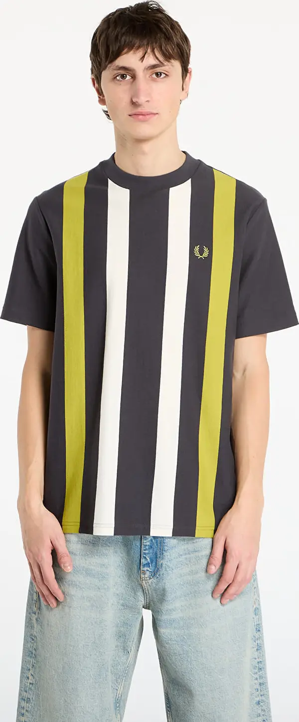 FRED PERRY Тениска FRED PERRY Vertical Stripe T-Shirt Anchor Grey XL