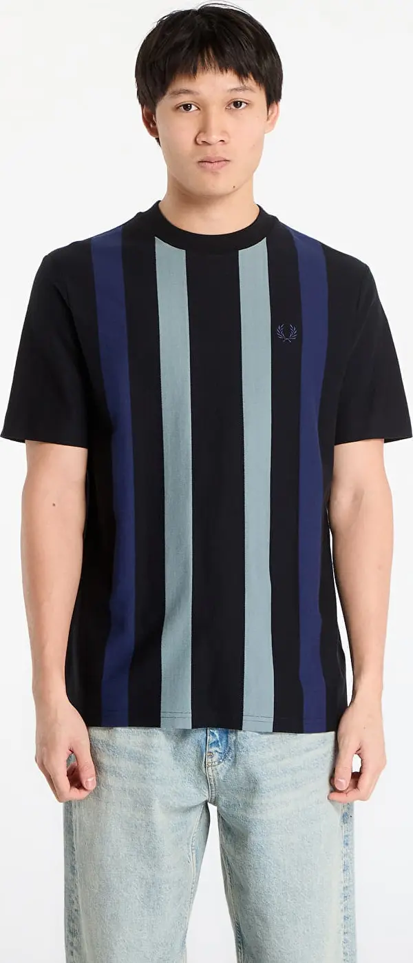 FRED PERRY Тениска FRED PERRY Vertical Stripe T-Shirt Black M