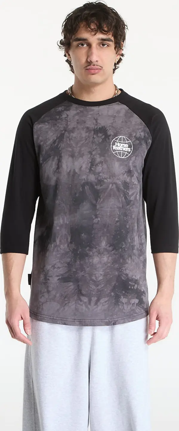 Horsefeathers Тениска Horsefeathers Global Raglan T-Shirt Black/ Tie Dye L