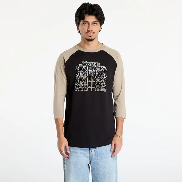 Horsefeathers Тениска Horsefeathers Rollin Raglan T-Shirt Black/ Taupe S