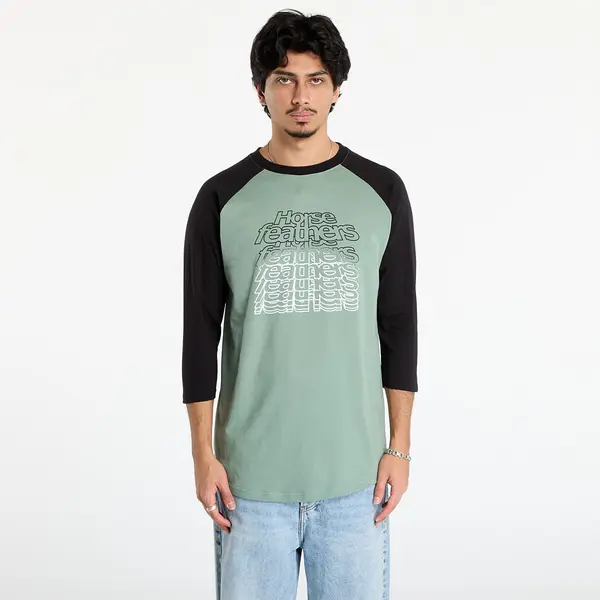 Horsefeathers Тениска Horsefeathers Rollin Raglan T-Shirt Iceberg Green/ Black L