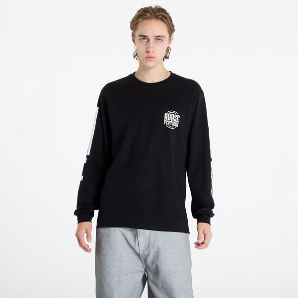 Horsefeathers Тениска Horsefeathers Tall Typo Long Sleeve T-Shirt Black M