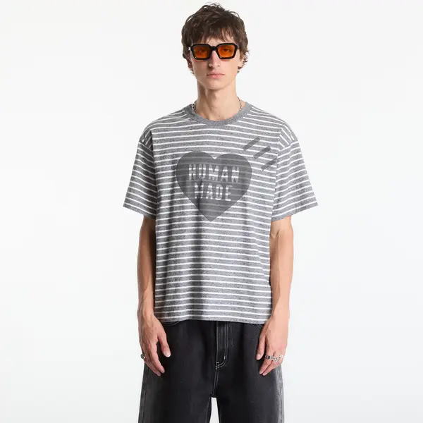 HUMAN MADE Тениска HUMAN MADE Heart Striped T-Shirt UNISEX Gray L