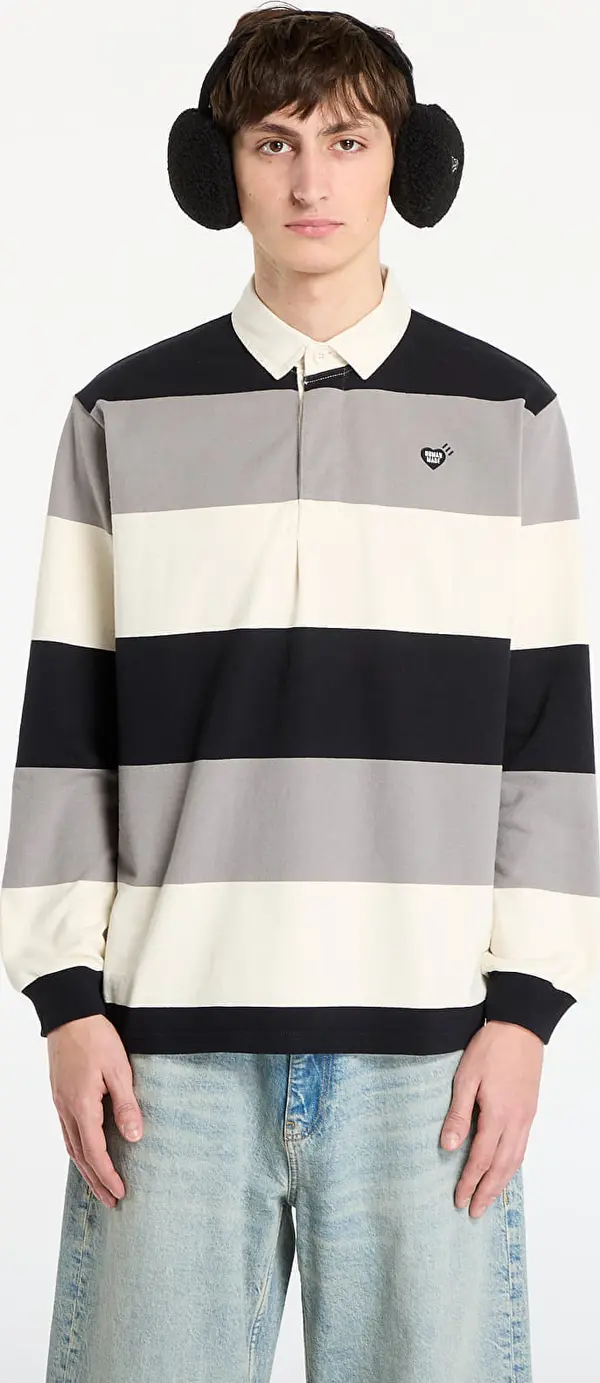 HUMAN MADE Тениска HUMAN MADE Rugby Shirt UNISEX Black XXL