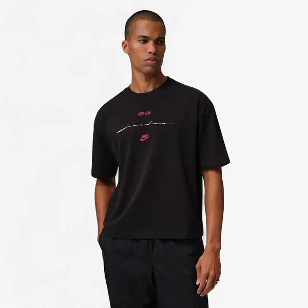 Jordan Тениска Jordan Flight Men's Script T-Shirt Black/ Gym Red S