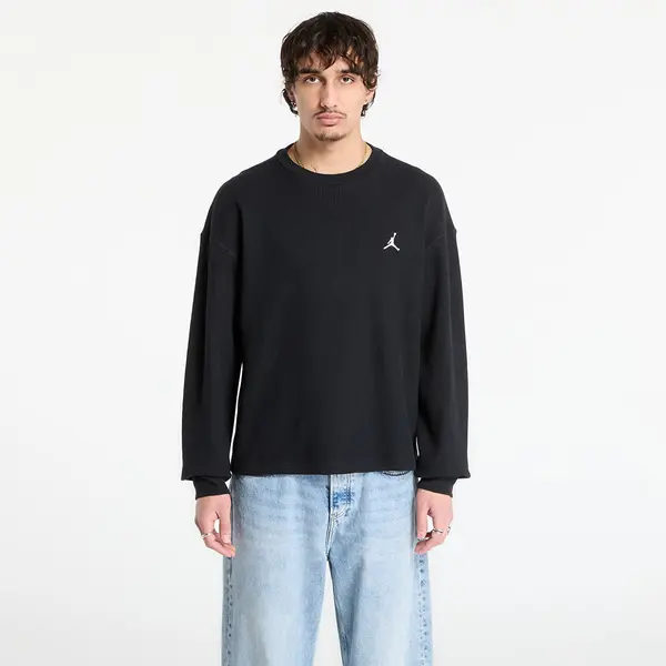 Jordan Тениска Jordan Flight Mountainside Men's Long-Sleeve Waffle Shirt Black/ White M