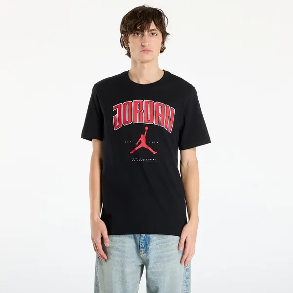 Jordan Тениска Jordan Men's T-shirt Black/ Gym Red/ Gym Red M
