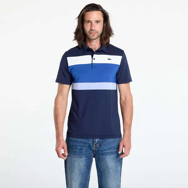 LACOSTE Тениска LACOSTE Men's S/S Polo Navy Blue/ France Blue-Flour M