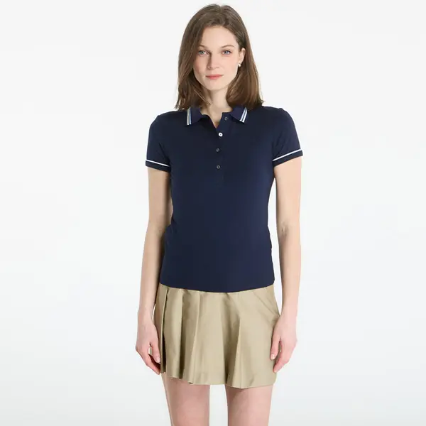 LACOSTE Тениска LACOSTE Ribbed Collar Shirt Navy Blue/ Chambray-Flour 36
