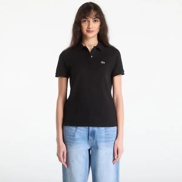 LACOSTE Тениска LACOSTE Short Sleeved Ribbed Collar Shirt Black 38