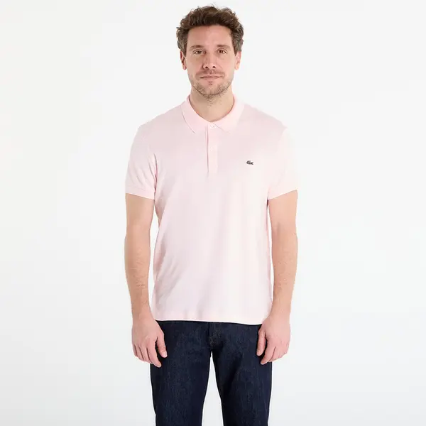 LACOSTE Тениска LACOSTE Short Sleeved Ribbed Collar Shirt Flamingo 5