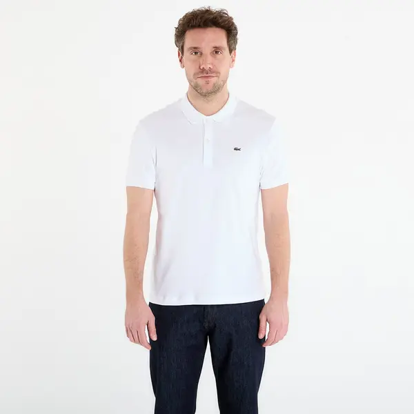 LACOSTE Тениска LACOSTE Short Sleeved Ribbed Collar Shirt White 4