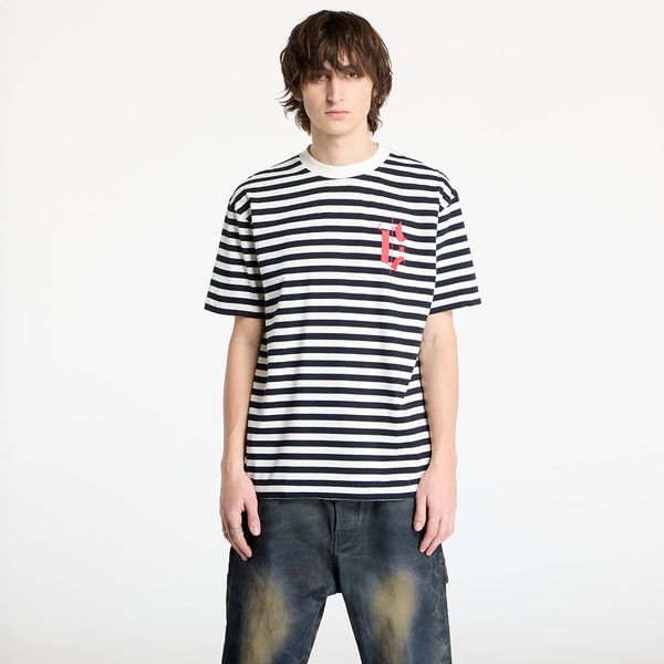 Marcelo Burlon Тениска Marcelo Burlon County Goth Stripe Boxy Tee White/ Navy Blue S