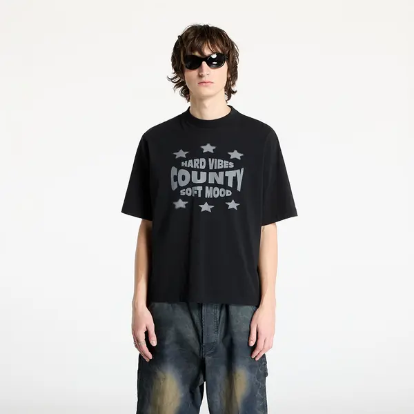 Marcelo Burlon Тениска Marcelo Burlon Hard Vibes Boxy T-Shirt Black Anthracite XL