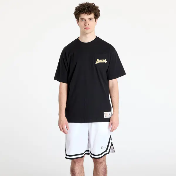 Mitchell & Ness Тениска Mitchell & Ness NBA Double Hit Ss Pocket Tee Vintage Logo Lakers Black L