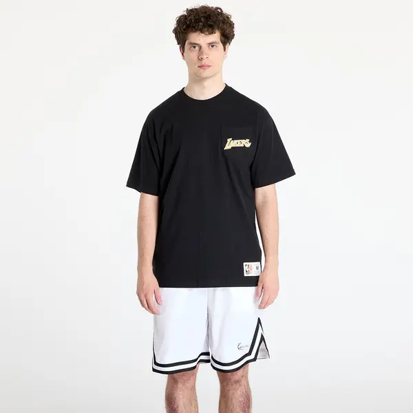 Mitchell & Ness Тениска Mitchell & Ness NBA Double Hit Ss Pocket Tee Vintage Logo Lakers Black M
