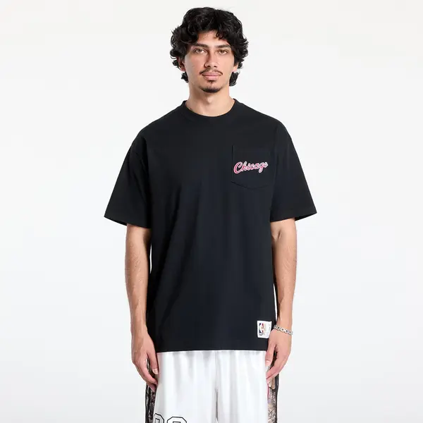 Mitchell & Ness Тениска Mitchell & Ness NBA Vintage Logo Bulls Double Hit Shortsleeve Pocket Tee Black XL