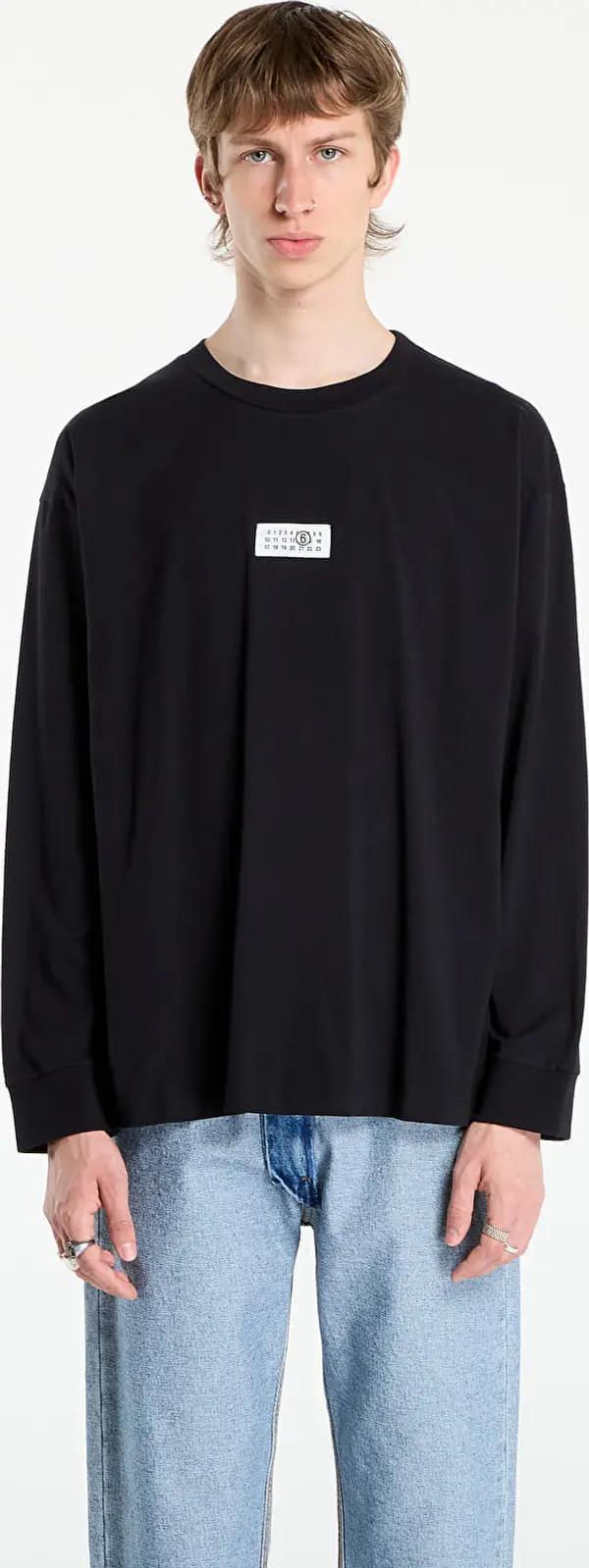 MM6 Тениска MM6 Cotton Long Sleeve T-Shirt Black L