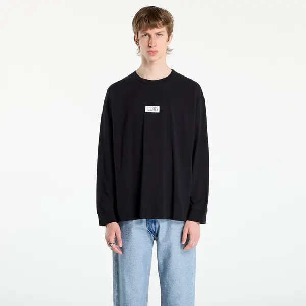 MM6 Тениска MM6 Cotton Long Sleeve T-Shirt Black M