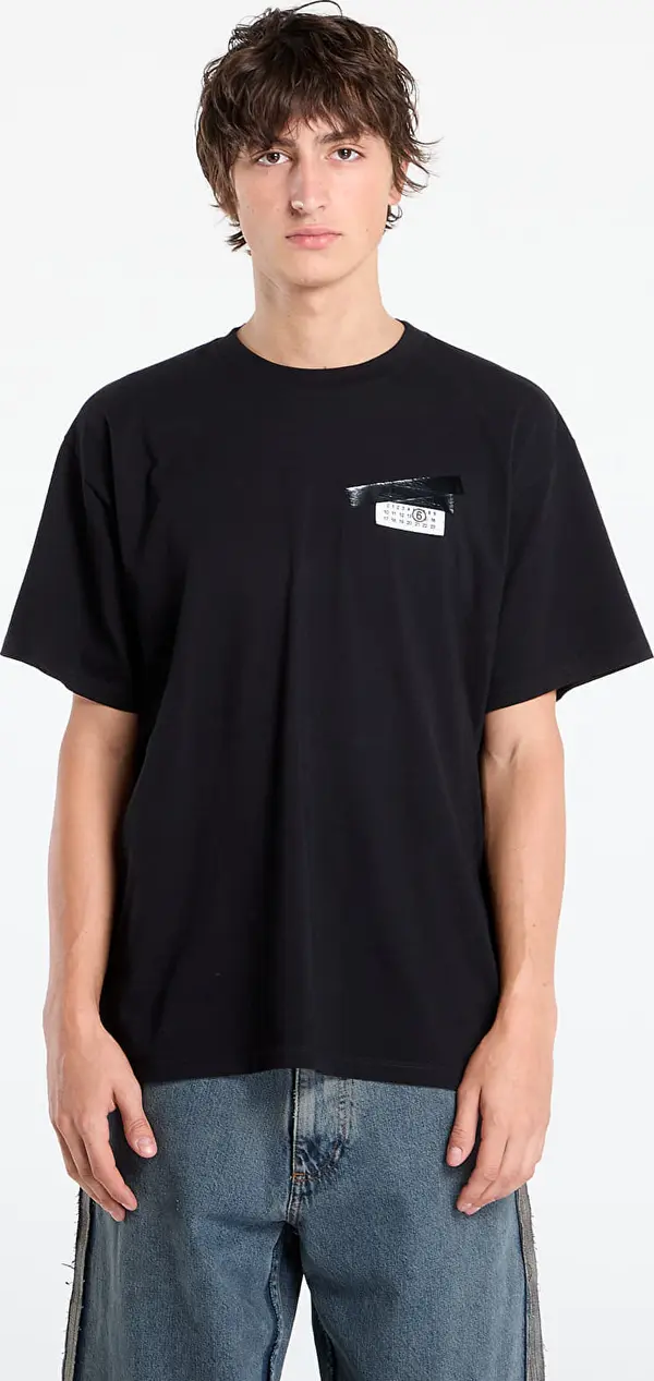 MM6 Тениска MM6 Maison Margiela Trompe l'oeil T-Shirt Black XS