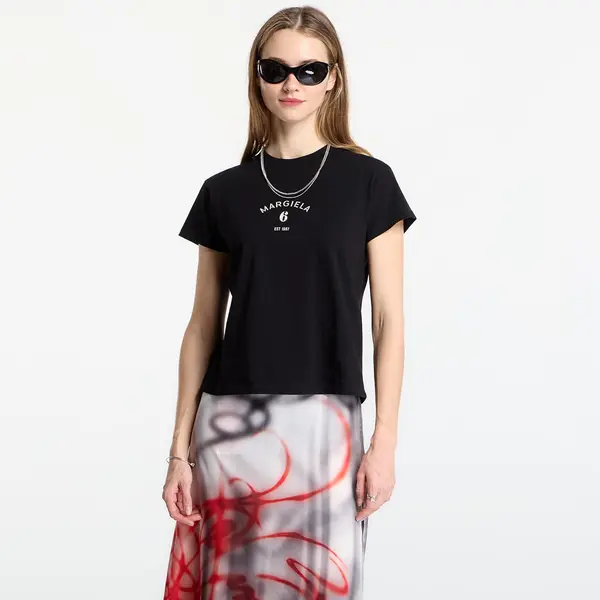 MM6 Тениска MM6 Signature Jersey T-Shirt Black L