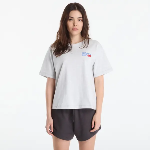 New Balance Тениска New Balance Athletics Premium Logo Hip Length Relaxed T-Shirt Ash Heather Multi M