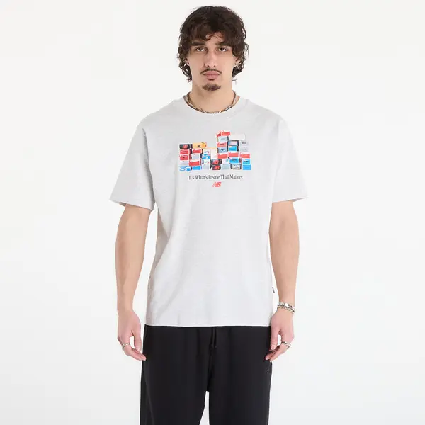 New Balance Тениска New Balance Boxes T-Shirt Ash Heather XL