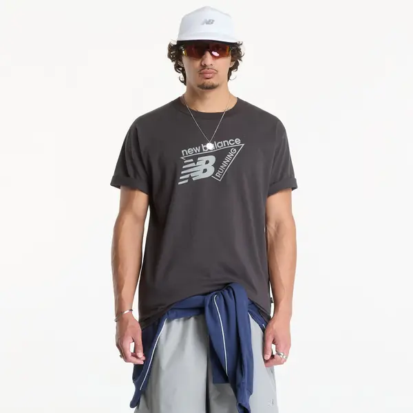 New Balance Тениска New Balance Classic Tri-Logo T-shirt Black Cement L