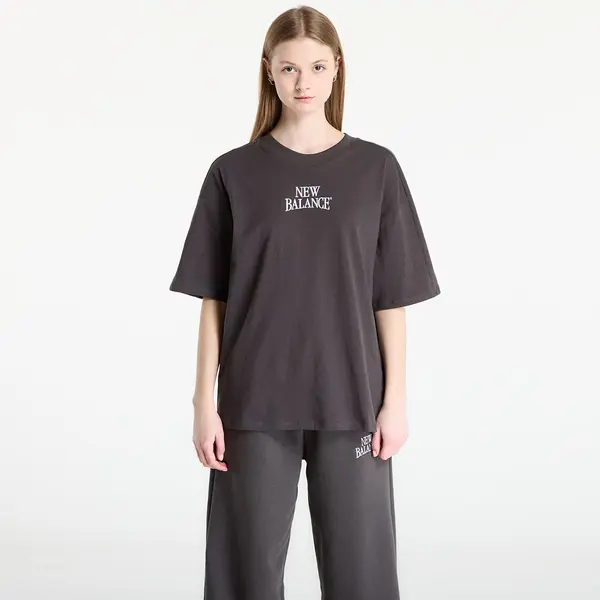 New Balance Тениска New Balance Linear Heritage Oversized T-Shirt Faded Black M