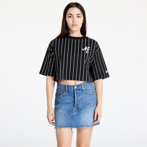 New Era Тениска New Era Pinstripe Crop Tee Black/ Off White S