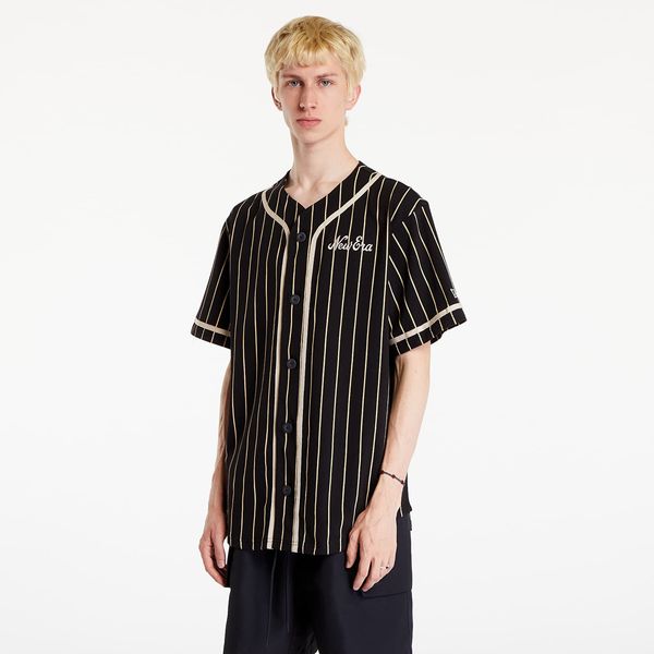 New Era Тениска New Era Pinstripe Jersey Black/ Stone S