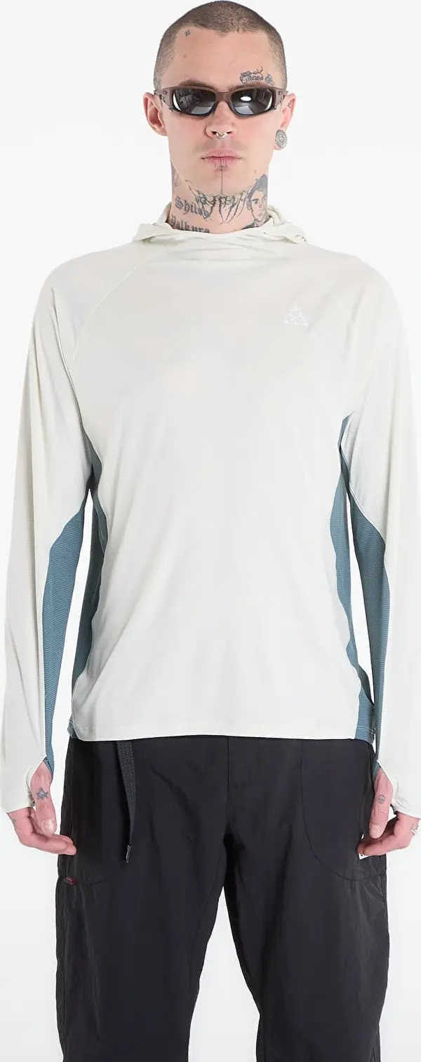 Nike Тениска Nike ACG "Solar Chase" Men's Dri-FIT UV Long-Sleeve Hooded Top Sea Glass/ Mineral Slate/ Summit White XXL
