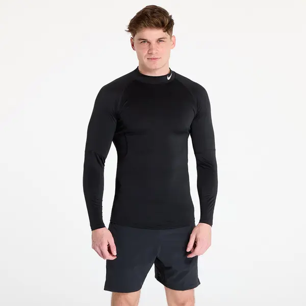 Nike Тениска Nike Pro Men's Dri-FIT Fitness Mock-Neck Long-Sleeve Top Black/ White L