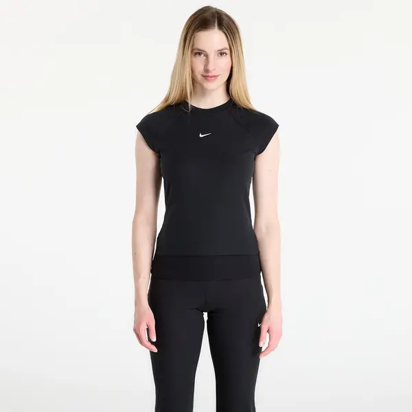 Nike Тениска Nike Sportswear Chill Knit Women's Tight Short-Sleeve Ribbed Top Black/ Sail L