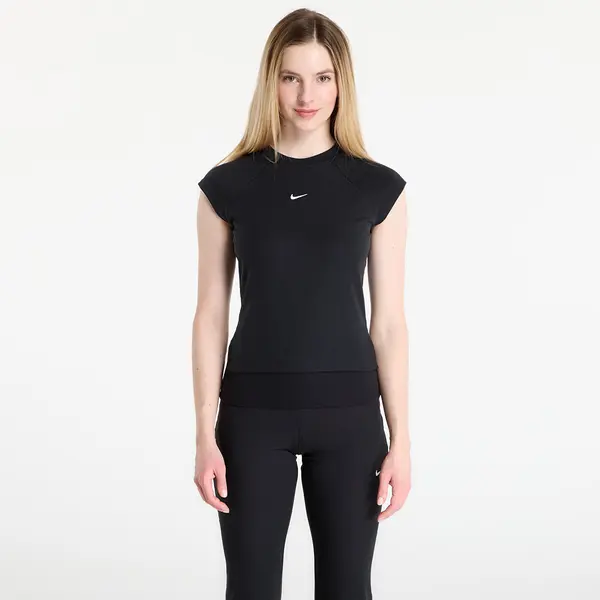 Nike Тениска Nike Sportswear Chill Knit Women's Tight Short-Sleeve Ribbed Top Black/ Sail XS