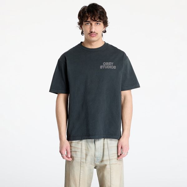OBEY Clothing Тениска OBEY Studios Outline T-Shirt Pigment True Vintage Black M