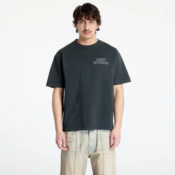 OBEY Clothing Тениска OBEY Studios Outline T-Shirt Pigment True Vintage Black S