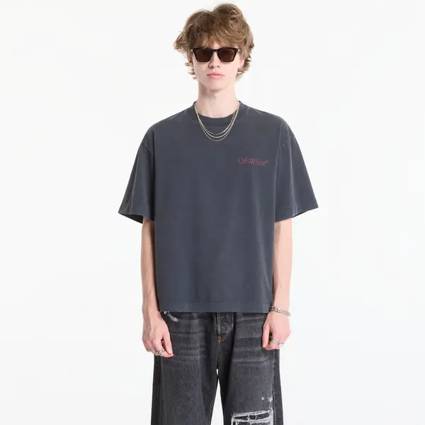 Off-White Тениска Off-White Cut Here Arrow Skate Tee UNISEX Fade Out Black/ Port Royal L