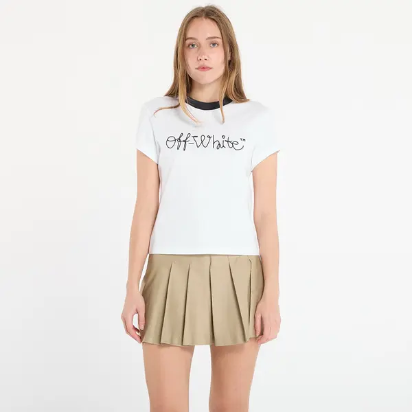 Off-White Тениска Off-White Emb Script Logo Fitted Tee White/ Blue M