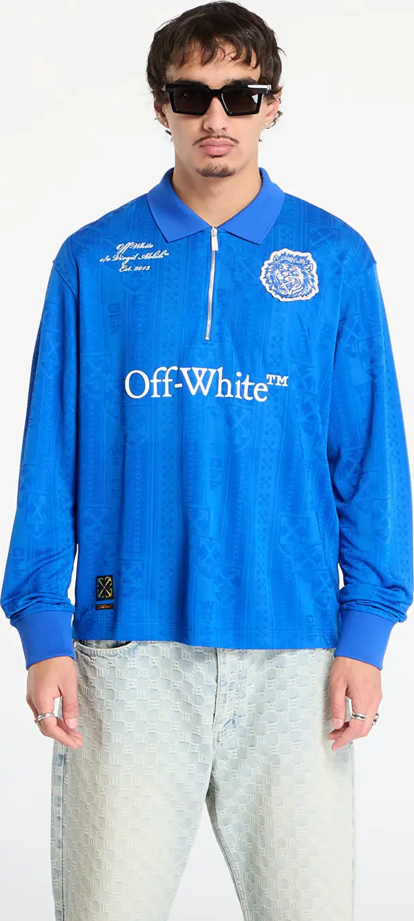 Off-White Тениска Off-White Lion Nation Soccer L/S Polo Navy Blue XL