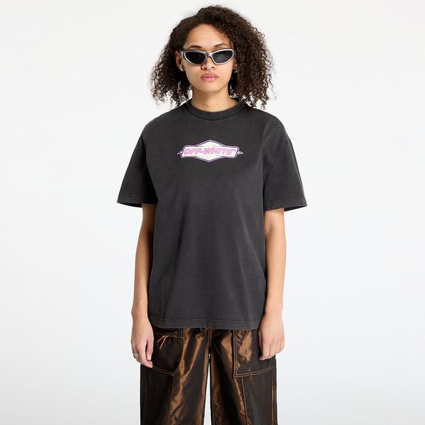 Off-White Тениска Off-White Roses Logo Regular Tee Washed Black/ Phlo M