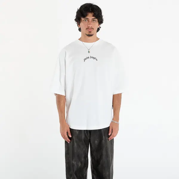 Palm Angels Тениска Palm Angels Back Curved Logo Over Tee Off White/ Black XXL