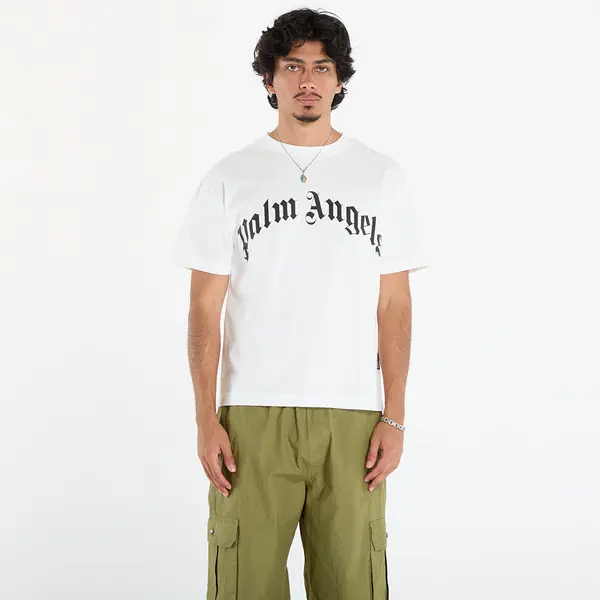 Palm Angels Тениска Palm Angels Curved Logo Reg Tee Off White/ Black XL