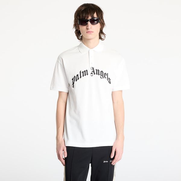 Palm Angels Тениска Palm Angels Curved Logo Shortsleeve Polo T-Shirt Off White/ Black M