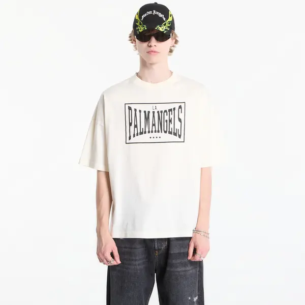 Palm Angels Тениска Palm Angels Vintage Box Logo Loose Tee Off White/ Black S